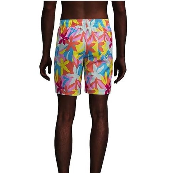 NWT Lands' End Men's Lined 8in Print Volley Shorts Swim Trunks Size XL $70 DD790 - Picture 3 of 5